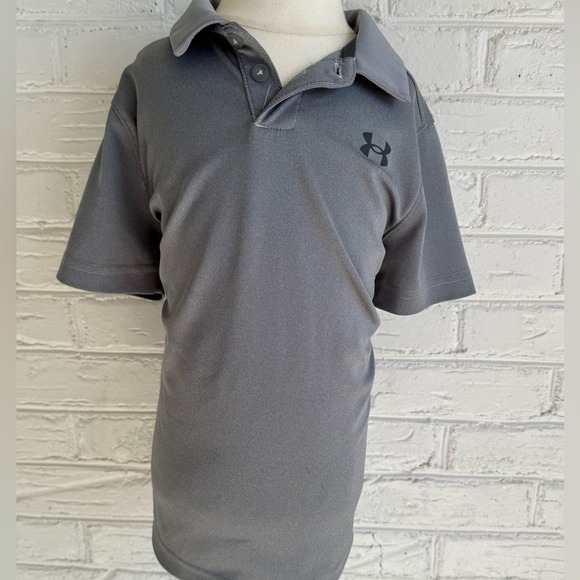 Under Armour Other - Under Armour Youth Boys Gray Short Sleeve Polo Shirt YXS JTP‎ ECH